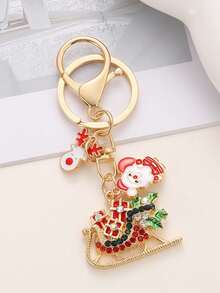 1 Peça Novo Chaveiro de Moda de Natal com Conjunto de Diamantes, Sino de Árvore de Natal Divertido, Chave de Carro, Bolsa, Acessórios Pendentes Estilosos e Fofos, Chaveiro Inicial, Encantos de Bolsa para Chave, Chaveiro de Letra Fofa para Mulheres, Estudantes, Bolsa, Mochila, Acessórios, Dia dos Namorados, Acessórios de Carro, Encantos de Bolsa, Presentes de Natal, Presentes para Mãe, Presentes para Damas de Honra, Presentes para Amigos, Presentes para Professores, Decoração de Natal