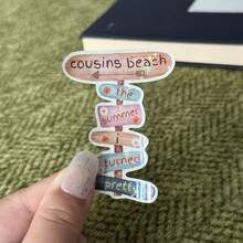 Cartel de playa "The Summer I Turned Pretty" para coche - Pegatina para coches, portátiles, botellas de agua, cascos - Formas asimétricas semimate que se pueden usar en madera, plástico, vidrio, metal, cerámica