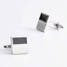 1 Pair Fashion Luxury Gentle Men Silver Copper Cufflinks For Business - Silver - View 7