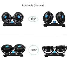 Cabeça de resfriamento de ventilador de carro 12v fornece driver usb com adesivo digital - Preto - Visão 5