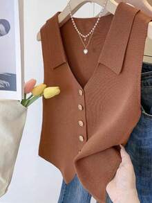 1件女士针织仿领，黑色、白色、米色、红色、黄色