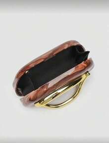 1pc Acrylic Clutch Bag, Ideal For Valentine's Day, Comfortable And Fashionable, Stylish Handbag, Personalized Gift Choice, 2025 Accessory, Fashionable Style Suitable For All Occasions, Affordable Luxury Feel, Rebellious Party Bag, Perfectly Suitable For Parties, Weddings, Balls, Dinners/Banquets, Elegant Ladies Bag, Party Bags,Perfect For Party Wedding Prom Dinner/Banquet Matching With Holiday Party Dress Evening Dress & Sequin Dress - 棕色 - 查看 3