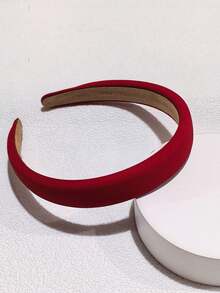 1pc Fashionable Versatile Minimalist Red Headband Head Accessories Hairband - Red - View 2