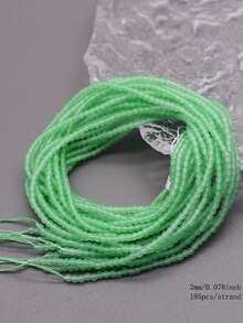 2毫米 1串 180颗 玻璃珠 小刻面玻璃吊坠隔珠 用于珠宝制作 DIY配件 - 2mm 瓷料小珠子 - 查看 32