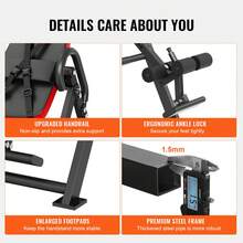 Inversion Table, 300 Lbs Capacity Heavy Duty Inversion Table, Decompression Back Stretcher Machine, Strength Training Equipment With Headrest, Ankle Lock, Adjustable Protective Belt, Red/Black - Red - View 6