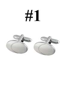 Cufflinks For Men Classic Tone Cuff Links Silver Black Striped Disc Square Rectangle Cuff Links Shirt Suit Men's Cufflinks For Wedding Groom Business