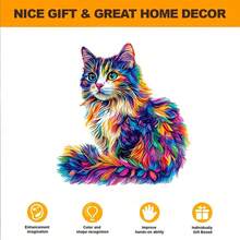 Rompecabezas de madera asimétrico, mejora la memoria y la concentración, educativo y alivia el estrés, regalo exquisito. Juego de rompecabezas con formas irregulares asimétricas, regalo distintivo para Navidad, Halloween, cumpleaños, artesanía decorativa de rompecabezas