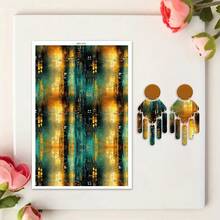 1 件华丽抽象油画系列图案软陶瓷耳环水转印纸彩绘豹纹手工粘土一次性水溶性贴纸 - 彩色 - 查看 20