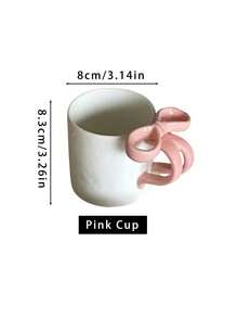 1个手工可爱小巧陶瓷马克杯，采用3D蝴蝶结设计，优雅的茶杯碟套装，适合下午茶和甜点享用。 - 彩色 - 查看 16