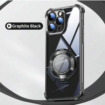 Drop-Resistant Anti-Drop Magnetic Bracket Holder Stand Case Compatible With Wireless Charging Luxury Transparent Plating Lens Protecion Cover Compatible With IPhone 17 6/7/8/X/XS/XR/11/12/13/14/15/16/16e,Galaxy S22/23/24/25/S24 FE/S25 EDGE, A04/05/06/A14/A15/A16/A24/A25/A34, Redmi Note 9/10/11/12/13 ,Redmi 9/10/12/13C 14C,OPPO,MOTO,Honor X,HW, RENO Realme C53 C55 C61 C63 C75