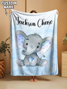 1pc Customized Personalized Blanket, Text Blanket, DIY Blanket, Patterned Blanket, Memorial Blanket. Tapestry, Photo Portrait Blanket Design, Suitable For Girls, Boys, Adults, Valentine's Day, Lightweight, Baby Blanket, Personalized Blanket, Personalized Photo Blanket, Personalized Throw Blanket, Personalized Baby Blanket, Newborn Blanket - Multicolor - View 2