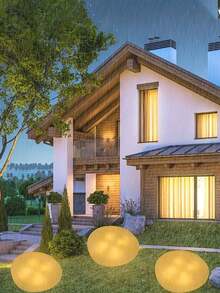 1pc Solar Powered Outdoor Realistic Stone Lamp, Pebble Shaped Ground Light, LED Solar Powered Waterproof Landscape Light, Suitable For Daily, Holiday Decoration, Can Be Used For Fences, Gardens, Lawns, Paths, Porches, Patios, Walkways, Family Gatherings, Birthday Parties, Weddings To Create Ambiance - Multicolor - View 10