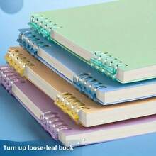 Fresh Series Loose-Leaf Notebook Set With Colorful Binders, Thickened Paper Notebooks For Writing, Journaling And Note-Taking, Portable Spiral-Bound Notebooks In Multiple Pastel Colors - Blue - View 8