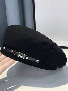 1pc Black Spring And Autumn Beret New Face Small French Vintage Hat Valentine's Day Valentines - 黑色 - 查看 2