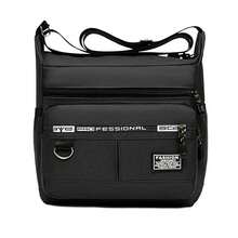 Men's Shoulder Bag Business Casual Crossbody Bag Made Of Waterproof And Wear-Resistant Fabric Multi Pocket Design Suitable For Work School Daily Travel - màu đen - Xem 1