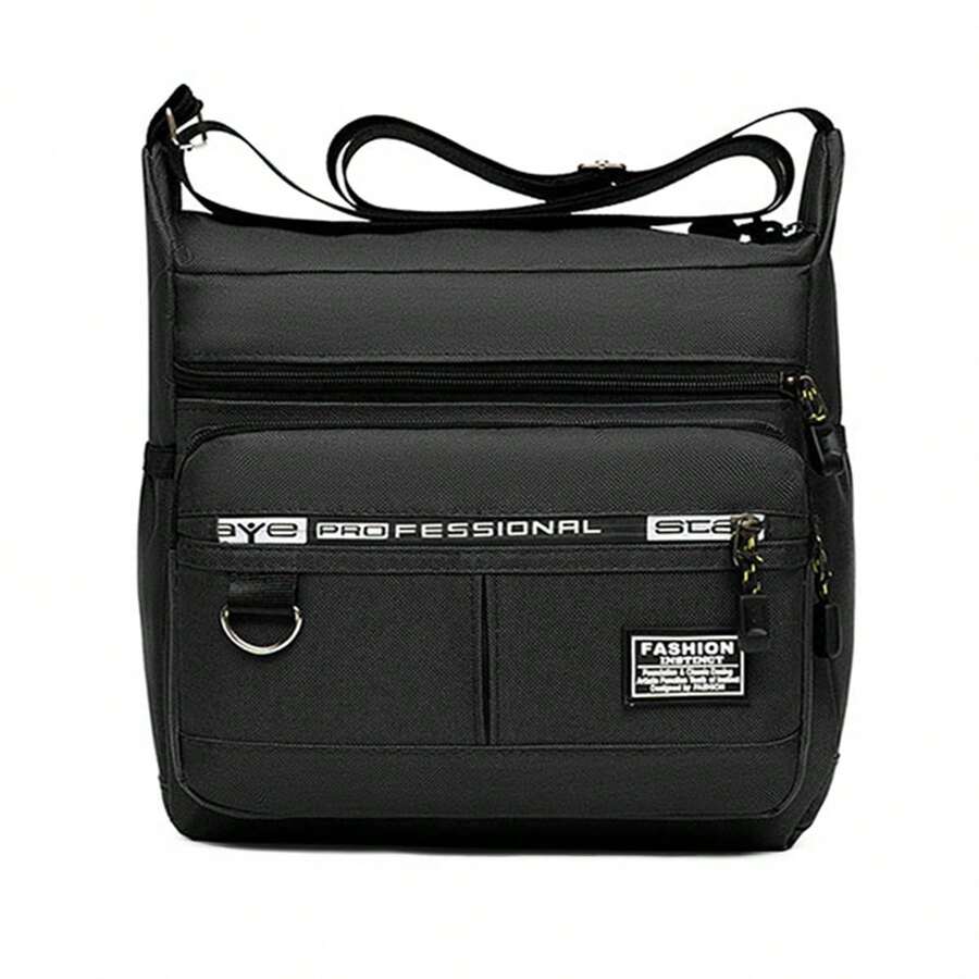 Men's Shoulder Bag Business Casual Crossbody Bag Made Of Waterproof And Wear-Resistant Fabric Multi Pocket Design Suitable For Work School Daily Travel - màu đen - Xem 1