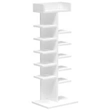 OYAJIA Vertikales Schuhregal, Schuhregale, Schuhturm für Kleine Räume, Freistehend, Verstellbar, Platzsparend, 13-stöckige Schuhschrank, 114 x 45 x 20 cm DIY-Lagerregal, Weiß