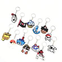 13pcs Pirate Themed Keychain Set, Halloween Party Favors, PVC Material Triangle Shaped Keyrings With Assorted Pirate-Inspired Charms And Patterns, Special Split Ring Closure For General Use, Great For Gifts And Collections - Multicolor - View 12