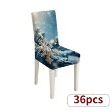 1 Piece/4/6/8/36 Modern And Minimalist Christmas Chair Cover, Dustproof, Removable, Washable, Stain Resistant, Waterproof, Stretchable, With Christmas Gingerbread Man, Lighting, And Snowflake Patterns. The Seasonal Table And Chair Set Measuring 17.7 X 23.6 Inches Can Be Used For Decoration, Banquet Decoration, Home Decoration, Christmas Decoration, And Party Supplies