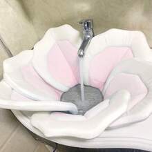 TOFOAN Almohadilla de baño para bebé para bañera fregadero tapete de flores tina Little Lotus soporte suave de pétalos tumbona para recién nacido asiento esencial para bebé regalos para bebés 31 pulgadas rosa - Rosado - Ver 3