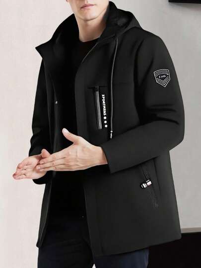 Men's Thermal Lined Hooded Jacket, Warm And Fashionable Winter Coat, Gift For Boyfriend/Husband