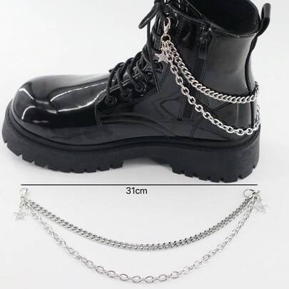 2pcs Minimalist Fashion Pentagram Rhinestone Detachable Decorative Chain