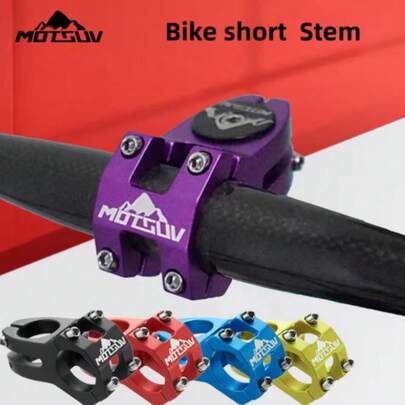 MOTSUV 31.8/45mm Aluminum Alloy CNC Bicycle Handlebar Stem, Mountain Bike Short Stem Cycling Accessories