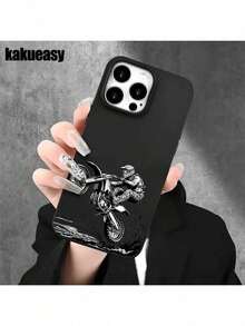 Large Hole Imitation Liquid Phone Case And Cover, Designed For Motorcycle Riders, Suitable For IPhone 16 Pro Max, 16, 15 Pro, 14, 14 Plus/14 Pro Max, 13, 13 Pro, 12 Pro, And 11/11 Pro Max Series, Ideal Gift For Birthdays And Celebrations.