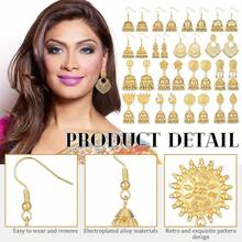 16 Pairs Jhumkas  Earrings For Women Vintage Jhumka Bell Hoop Dangle Earrings Set  Bohemian  Jewelry2025 - 金子 - 查看 8