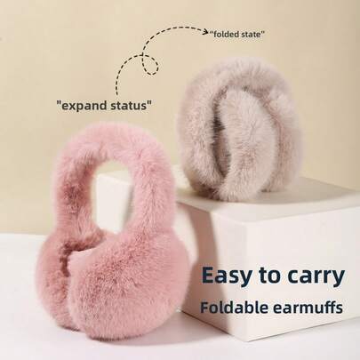 2025 New Warm Ear Muffs, Minimalist Korean Style Student Cute Plush Foldable Ear Warmers For Women, Winter Ear Protection