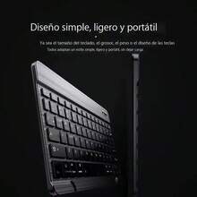 Grupo de teclado y ratón inalámbrico, combinación de teclado y ratón inalámbrico, carga silenciosa, diseño de ergonomía ultradelgada, modelo de mini computadora portátil de enlace inalámbrico, adecuado para tabletas de escritorio de computadora portátil - Blanco - Ver 4