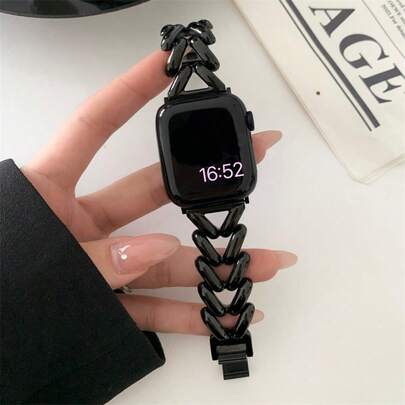 1 件女式不锈钢金属表带，适用于 表带 40 毫米 Ultra2 49 毫米 44 毫米 45 毫米 46 毫米 41 毫米 42 毫米 38 毫米链条设计腕带，适用于 Watch Series 10 SE 9 8 7 6 5 4 3 2 1