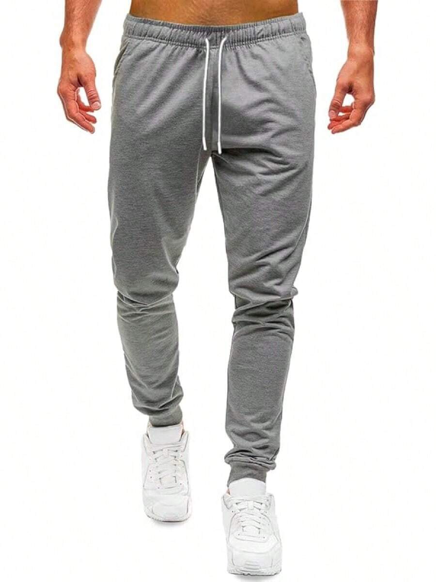 SHENDY Vendy Men's Comfortable Jogger Pants With Pocket And Drawstring - 灰色 - 查看 1