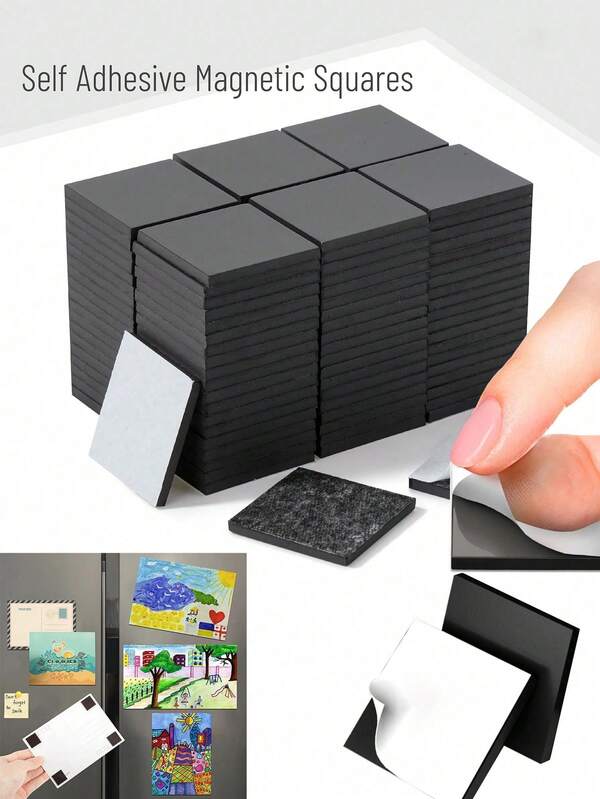 1/20/40pcs/Set Magnetic Self-Adhesive Magnets, Damage-Free Magnetic Attraction, Mini Magnets For Various Uses, Suitable For Diy Crafts, Whiteboard Refrigerator Surface Sticky Notes, Photo Display, Wedding Party, Celebration, Holiday Poster Display, Home Office Decoration Multi-Purpose Tool