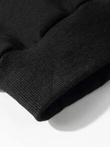 Men's Casual Fashionable Sweatshirt, Outdoor Sports Thermal Lining Thick Jacket, Autumn/Winter - Black - View 4