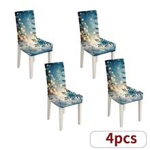 1 Piece/4/6/8/36 Modern And Minimalist Christmas Chair Cover, Dustproof, Removable, Washable, Stain Resistant, Waterproof, Stretchable, With Christmas Gingerbread Man, Lighting, And Snowflake Patterns. The Seasonal Table And Chair Set Measuring 17.7 X 23.6 Inches Can Be Used For Decoration, Banquet Decoration, Home Decoration, Christmas Decoration, And Party Supplies