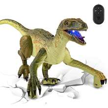 Dinosaurios Control Remoto de 2.4 Ghz |   Juguetes de Dinosaurio RC para Niño Niña |   Juguete de Robot Velociraptor Caminante de Simulación con Luces y Sonidos Rugidos |   Regalos para Navidad Cumpleaño - 1 - Ver 4