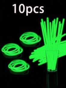 100 مجموعة من عصي الإضاءة الخضراء والقلائد المضيئة، مناسبة لديكورات حفلات الكبار وهدايا الحفلات. هذه العناصر يمكن أن تضيء باستمرار لمدة 8 إلى 12 ساعة. لها تأثير الإضاءة الليلية، مما يجعل هدايا الحفلات تلمع بشكل لامع. أساور اليد والقلائد والأضواء النيون وعصي الإضاءة المضيئة لحفلات الزفاف