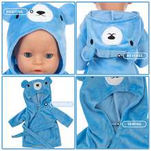14-18 英寸婴儿娃娃衣服，可爱宠物睡衣睡衣，适合兔子、猪、熊、大象、狮子等动物的毛绒娃娃，儿童娃娃装扮配饰
