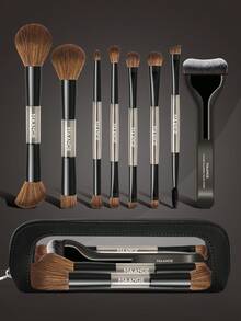 MAANGE 8 Peças Conjunto de Pincéis de Maquiagem Profissional com Bolsa, Pincel de Blush, Pincel de Base, Pincel de Acabamento, Pincel de Corretivo, Pincel de Contorno, Pincel de Sombra, Pincel de Delineador, Pincel de Sobrancelha, Pincel de Iluminador, Pincel de Pó Solto, Conjunto de Pincéis de Maquiagem Ultramacio, Conjunto de Pincéis de Maquiagem Portátil, Conjunto de Pincéis de Maquiagem de Viagem, Presente para Mulheres e Meninas, Conjunto de Pincéis, Kit de Pincéis de Maquiagem, Conjunto Completo de Maquiagem