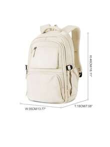 儿童书包 轻便大容量防水尼龙面料登机背包 旅行背包 电脑短途商务背包 可容纳 15.6 英寸笔记本电脑 适合旅行 商务 假期 大学 学校 户外 节日 商店 适合男孩 女孩 学生 男士 礼物 女士 登机包 - 米色 - 查看 2