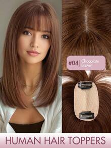 5*9cm Elegant Women's Bangs Hairpiece, Made Of Real Human Hair, Soft & Comfortable Texture, High Quality, More Realistic Appearance, 20pcs/Pack, 8inch-14inch Christmas Edition