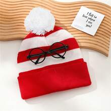 1pc Christmas Hat, Santa Hat, Santa Holiday Hat Adult Red Neutral Style Double Thickness Velvet Warm And Comfortable New Year's Holiday Party