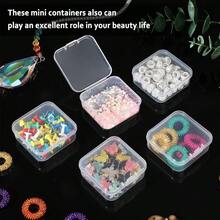 SATINIOR 100 Pcs Clear Plastic Beads Storage Containers Box Small Clear Box With Hinged Lid Small Plastic Case Mini Square Arts Crafts Storage Boxes Organizers For Small Items 2.1 X 2.1 X 0.8 Inch