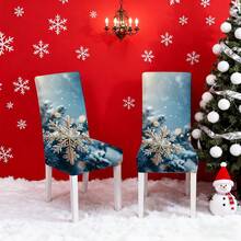 1 Piece/4/6/8/36 Modern And Minimalist Christmas Chair Cover, Dustproof, Removable, Washable, Stain Resistant, Waterproof, Stretchable, With Christmas Gingerbread Man, Lighting, And Snowflake Patterns. The Seasonal Table And Chair Set Measuring 17.7 X 23.6 Inches Can Be Used For Decoration, Banquet Decoration, Home Decoration, Christmas Decoration, And Party Supplies