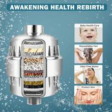 FEELSO 20 Stage Shower Filter, Upgraded High Output Universal Shower Head Water Softener Filter For Hard Water Remove Chlorine Fluoride Heavy Metals Sediments Impurities - 均碼 - 查看 4