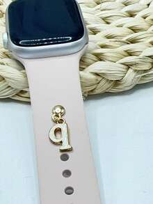 1 Peça Pingente de Letra do Alfabeto Inglês de 26 com Diamantes Incrustados, Adequado para Decoração de Pulseira de Relógio de Silicone