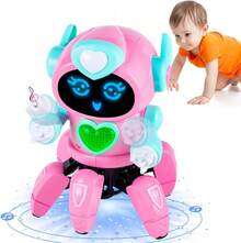 TendenciaJuguete Robot Bailarín, Juguete Robot con Música y Luz, Juguete con Forma de Pez de Seis Garras, Juguete Educativo Interactivo Bailarín para Niños 4-8 Años Navidad (Blanco)Calidad premium - Rosa - Ver 8