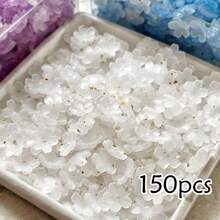 100/150pcs 3D Peach Blossom Sequin Beads, DIY Bracelet Accessories, Shaking Branch Small Flower Jade Hairpin Flower Decor Accessories