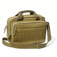Durable Tactical Shooting Range Bag - Beige, Adjustable Strap, Dual Zipper Pockets And Mesh Compartments, Ideal For Shooting And Hunting, Gun Accessories